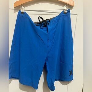 Hurley Men's Vibrant Blue Board Shorts. Size 32. Gently worn. One back pocket.